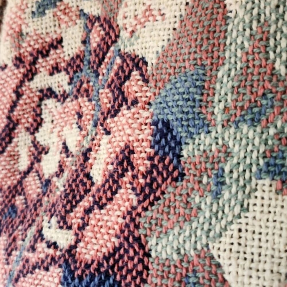 Vintage Floral Tapestry Jacket Boho Western Southwestern Art To Wear One Size - Picture 9 of 9